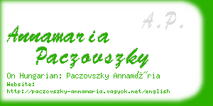 annamaria paczovszky business card